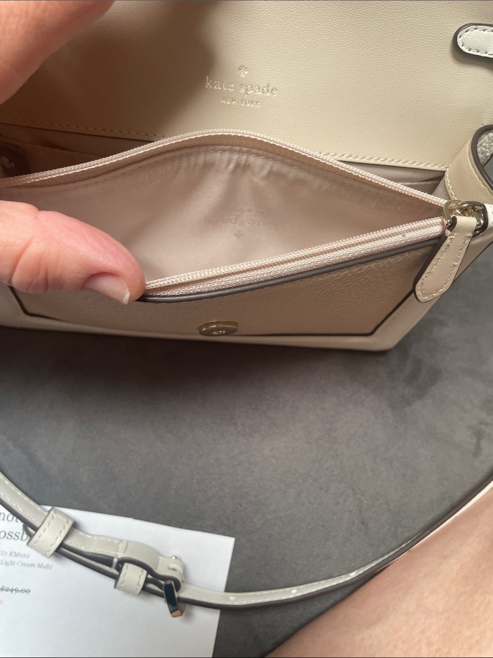 Small kate spade Cream and White Leather Tassel Crossbody - Picture 7 of 11